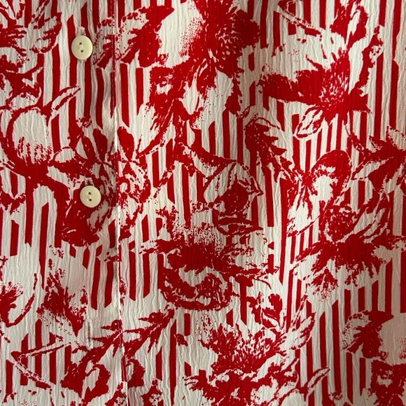 Helena Red and White Patterned Blouse 8 - Picture 4 of 12